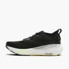side view of mens brooks glycerin gts 23 supportive running shoe in a black colour with yellow accent