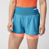 Brooks High Point Women's Trail Shorts with pockets and storage, blue and orange colour