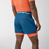 Man wearing Brooks High Point 2in1 trail shorts for men blue colour