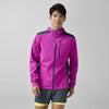 Man wearing brooks high point waterproof running jacket 2.0 purple