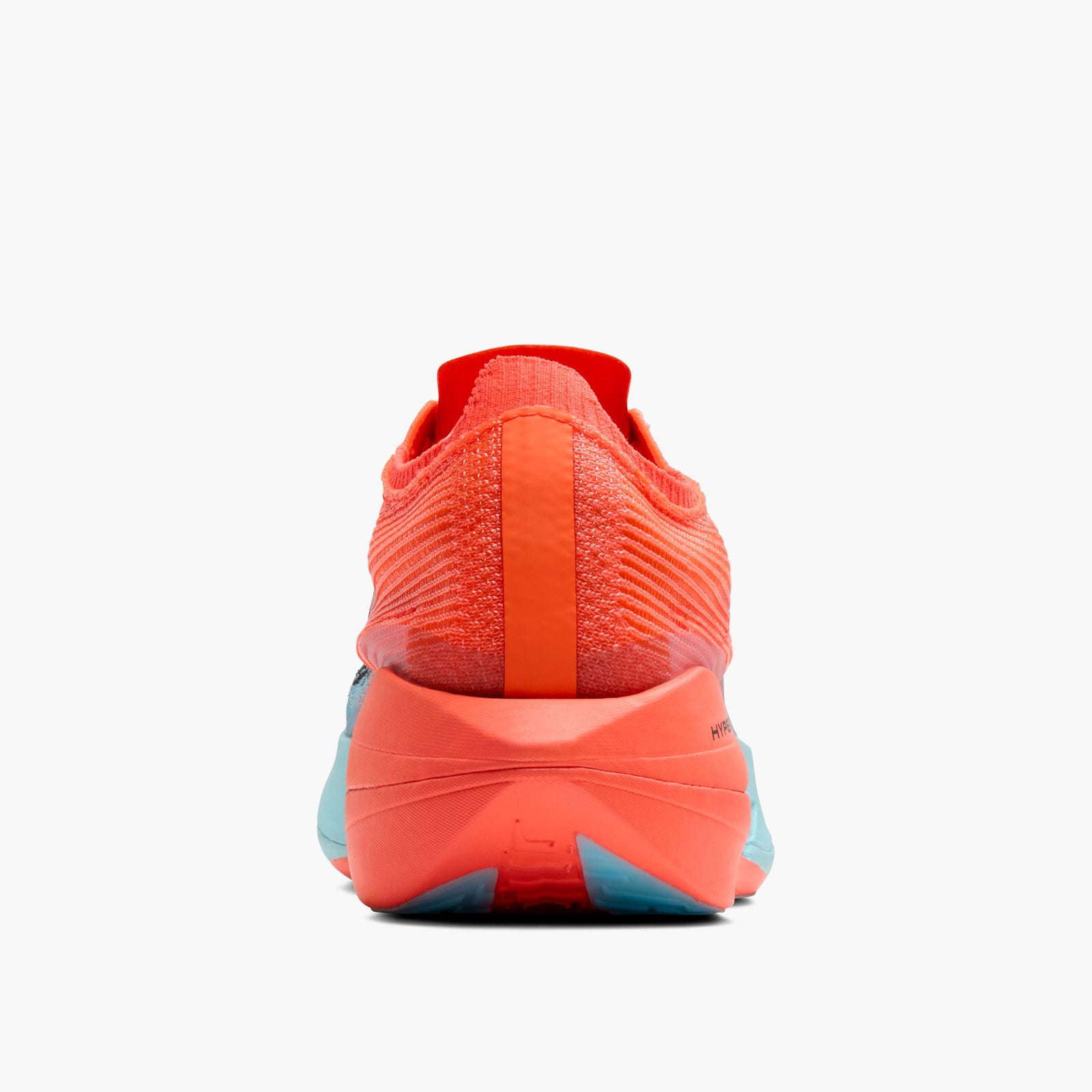 brooks hyperion elite 5, race day shoe for men and women, orange colour, heel view
