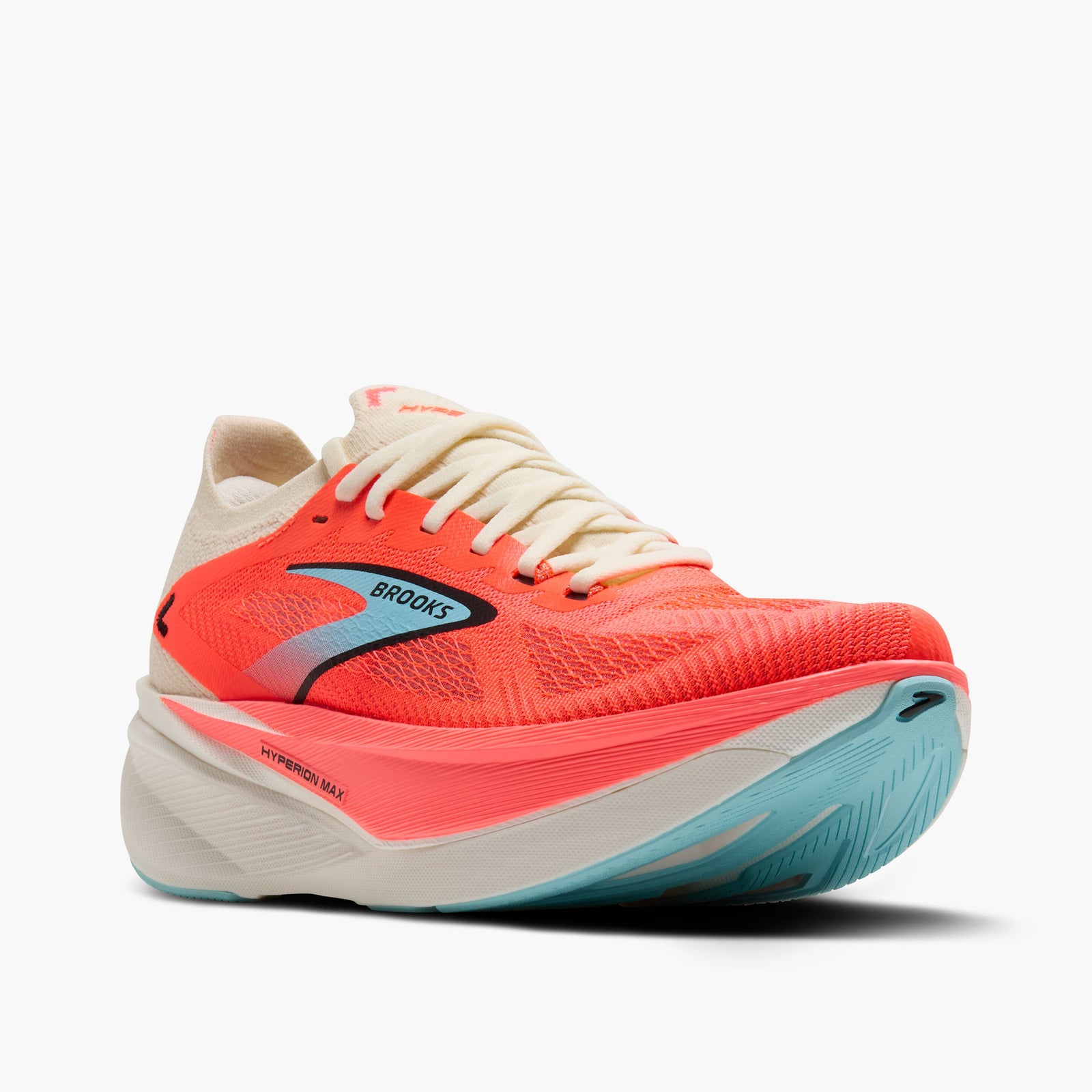brooks hyperion max 3 for women, coconut fiery coral colour, speed shoe