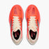 pair of brooks hyperion max 3 for women, coconut fiery coral colour, speed shoe, top view showing laces