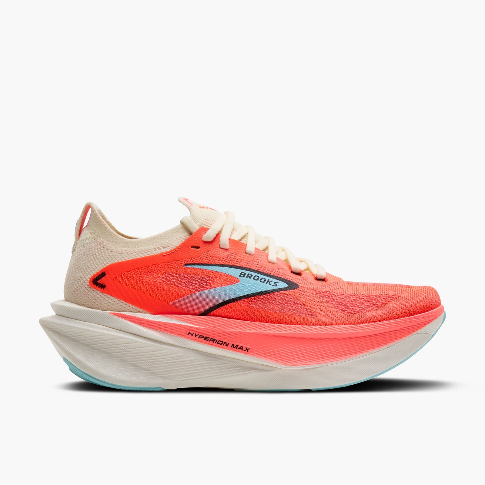 brooks hyperion max 3 for women, coconut fiery coral colour, speed shoe