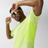Man wearing brooks highpoint 2.0 running t-shirt yellow with brooks branding 