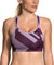 Purple brooks sports bra with geometric pattern