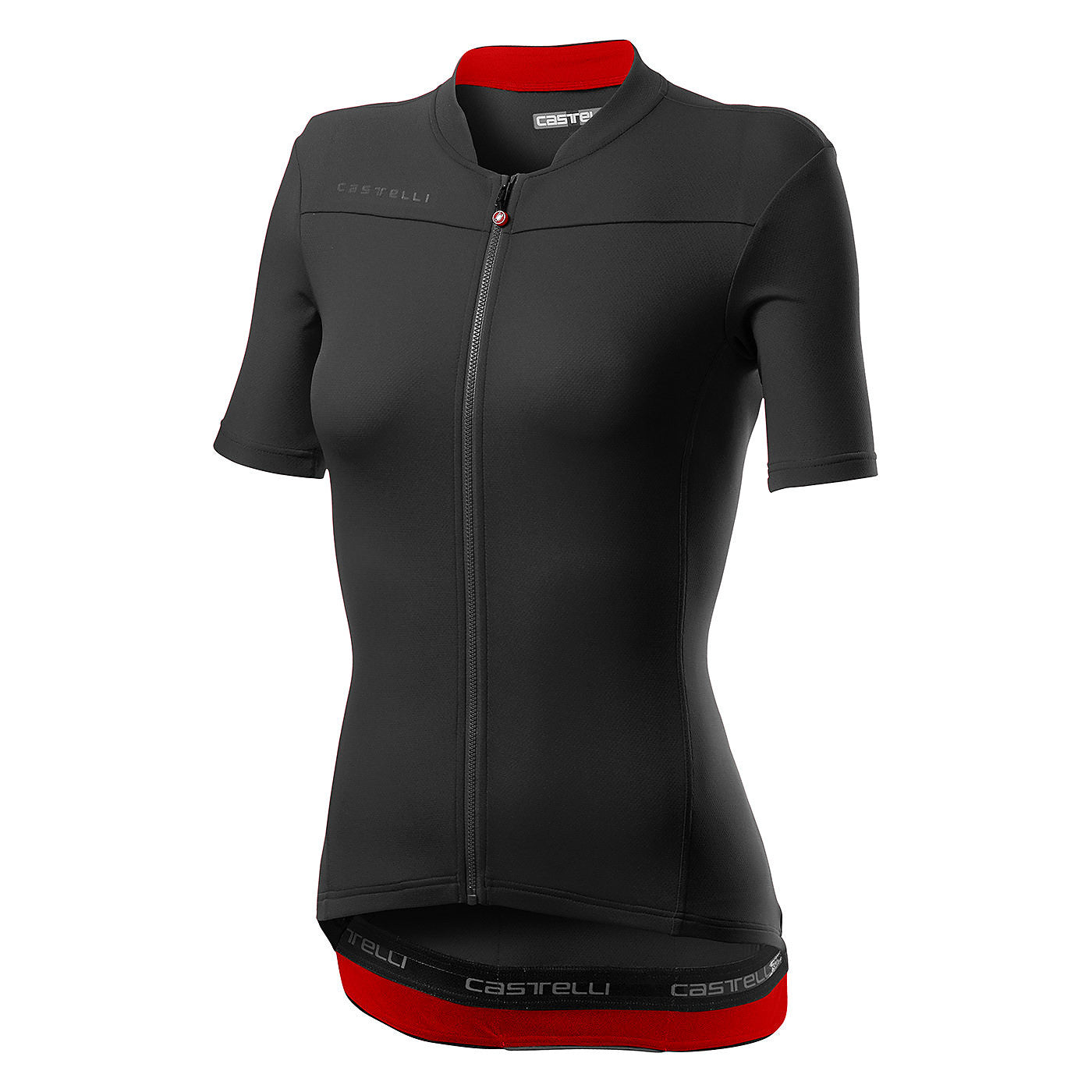 castelli women's cycling jersey, anima 3 light black red