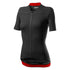 castelli women's cycling jersey, anima 3 light black red