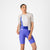 Woman wearing the castelli espresso DT 2 bibshort in purple colour