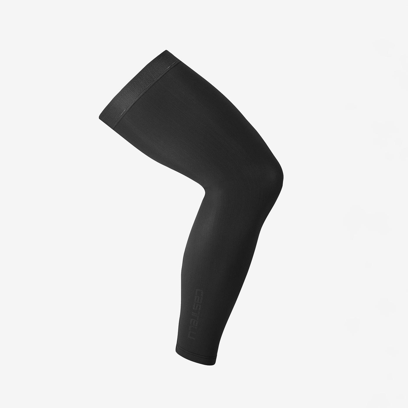 Castelli espresso legwarmer in black for extra layering on the bike in cooler weather