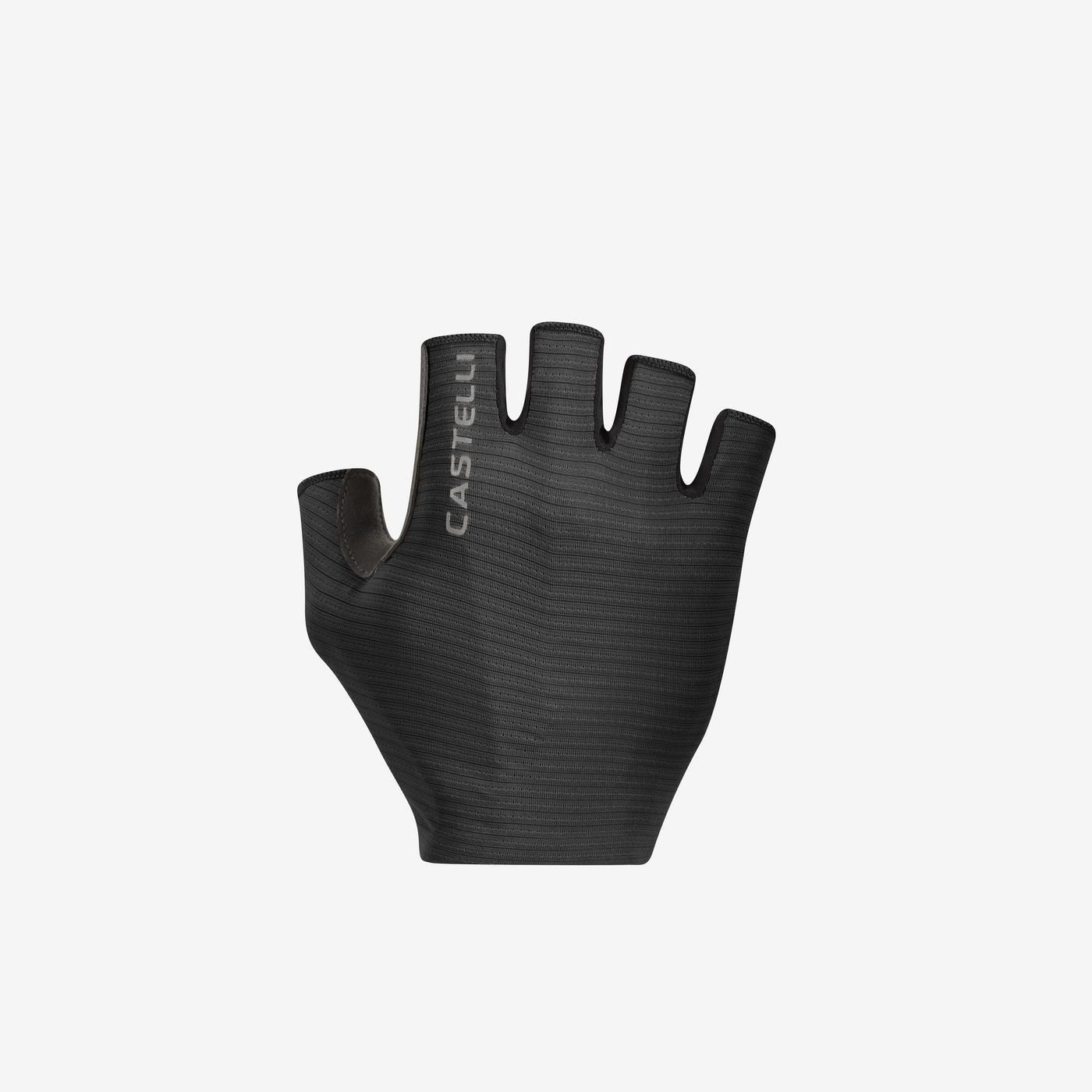 picture of castelli espresso unisex cycling glove in the light black colour on a white background