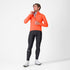 Man wearing Castelli Emergency 3 waterproof cycling jacket showing zip