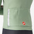 castelli entrata thermal cycling jersey for men, light green colour, close up of pockets