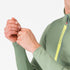 castelli entrata thermal cycling jersey for men, light green colour, close up of sleeve