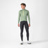 man wearing castelli entrata thermal cycling jersey, light green colour,
