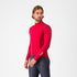 castelli perfetto ros 3 jacket, water resistant windproof breathable cycling jacket, red colour with reflective grey details, man wearing castelli jacket