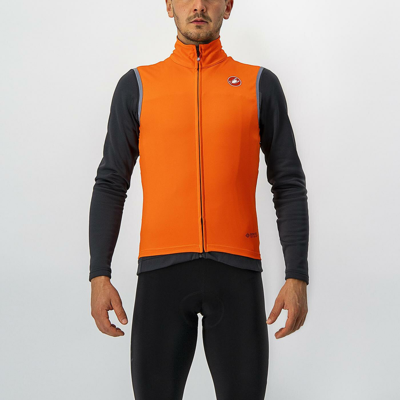 castelli all weather cycling vest, Perfetto RoS Red Orange