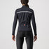 woman wearing light black castelli sinergia thermal cycling jacket, showing back