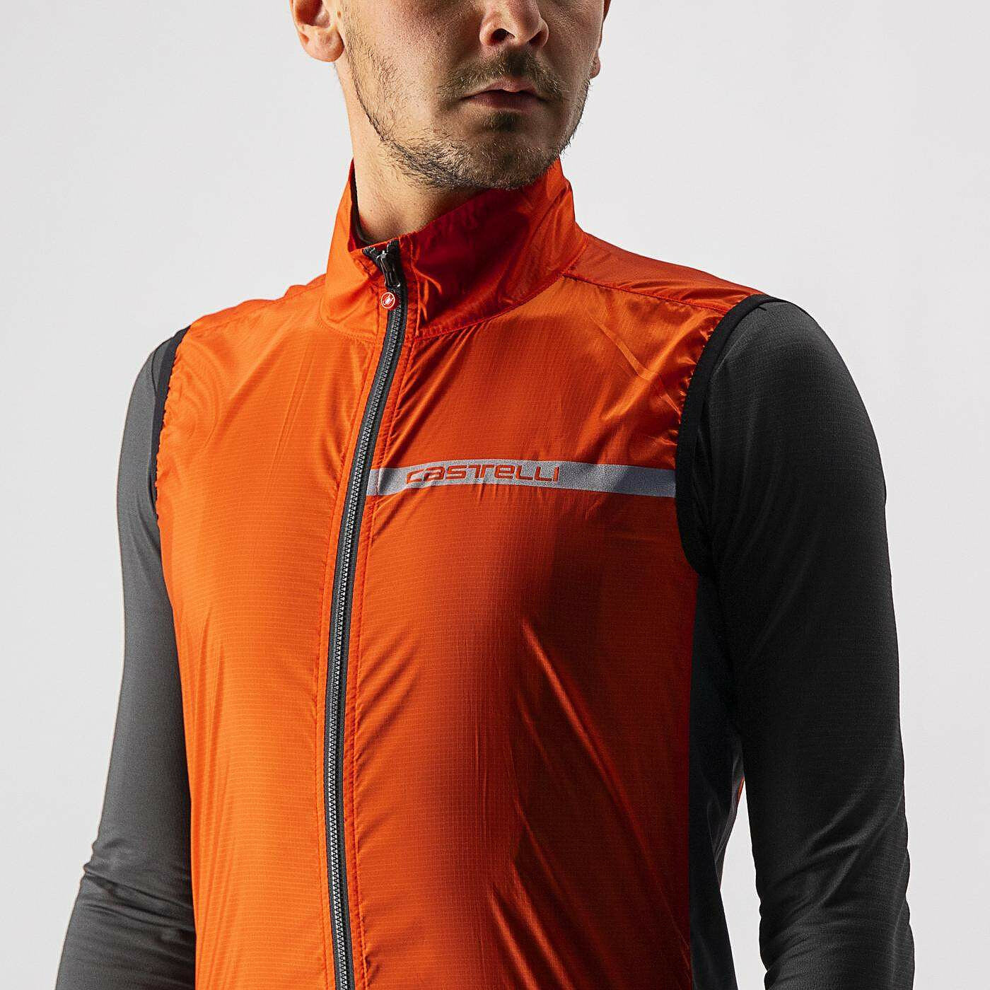 castelli squadra stretch vest yellow fluro