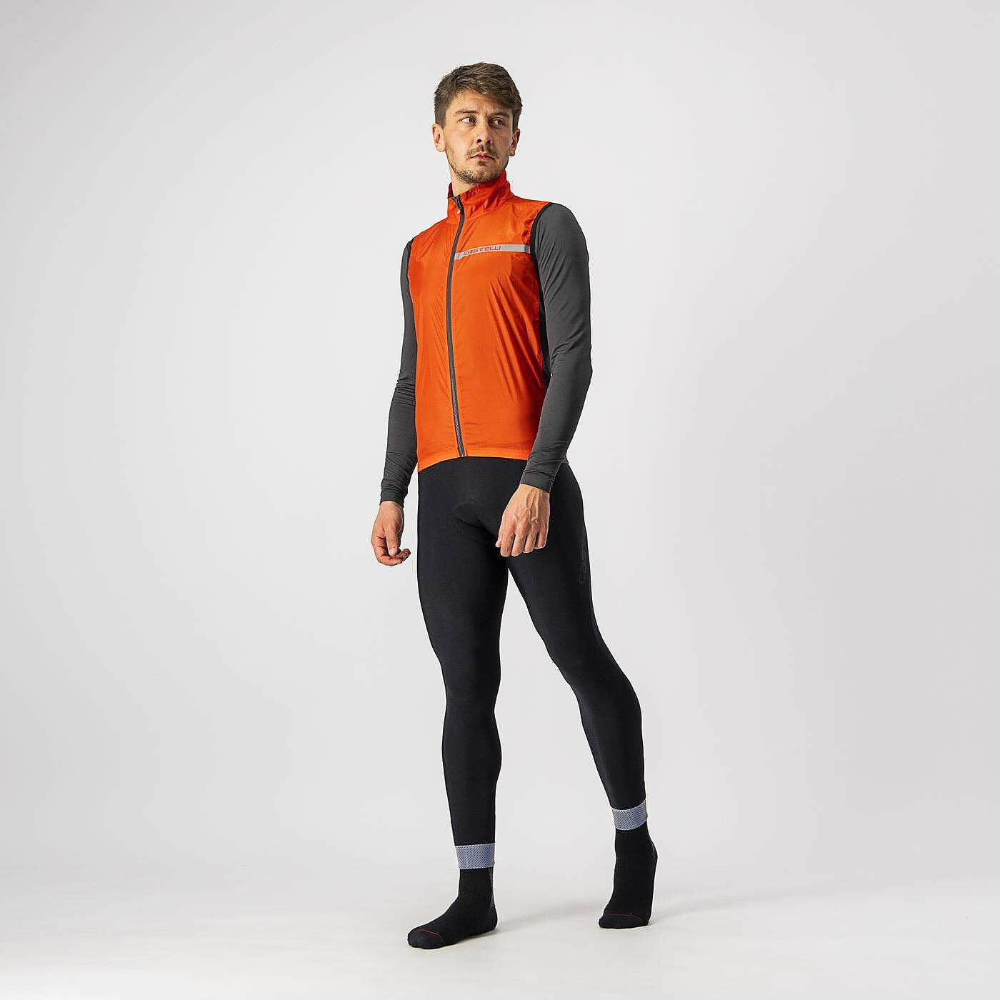castelli squadra stretch vest yellow fluro