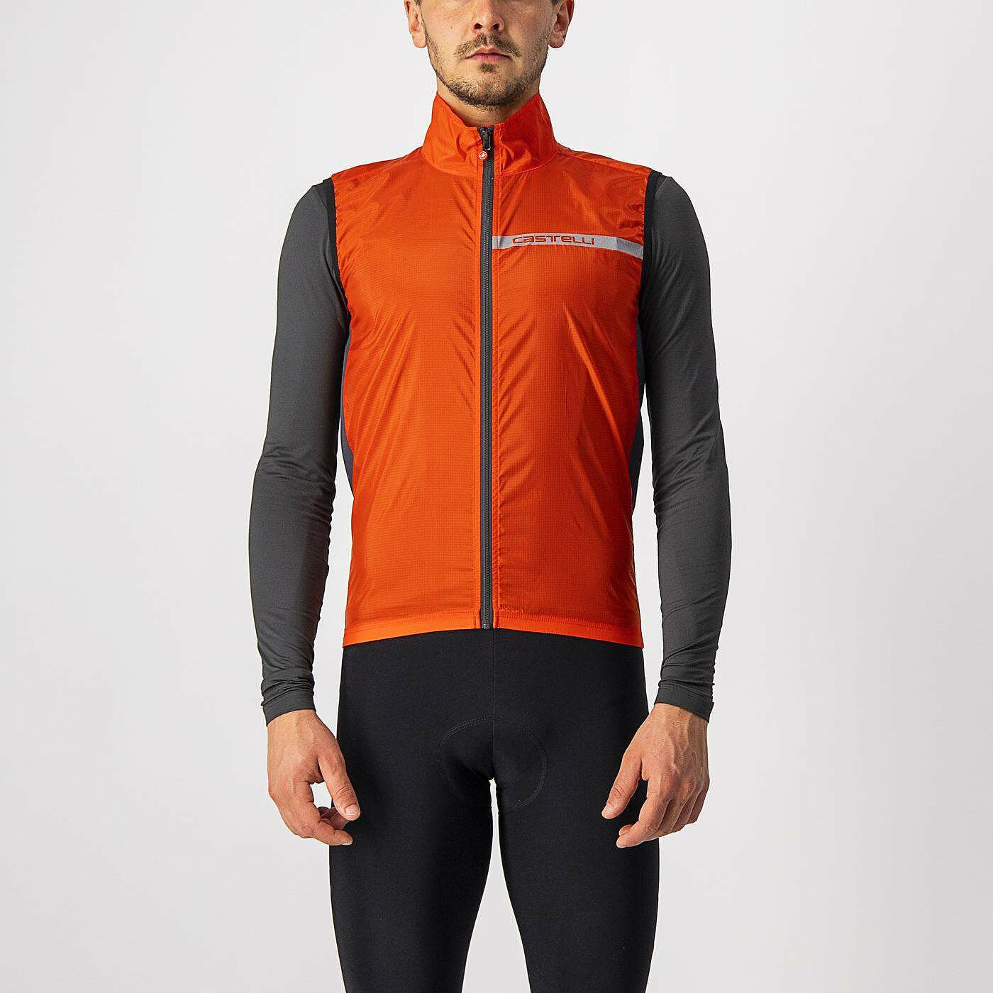 castelli squadra stretch vest yellow fluro