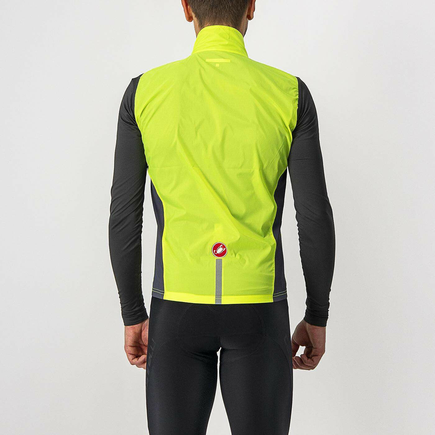 castelli squadra stretch vest yellow fluro