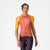 Castelli Unlimited 2 W Jersey, lightweight breathable womans cycling top, peach orange with bright orange sleeves and white details, woman wearing cycling top front profile