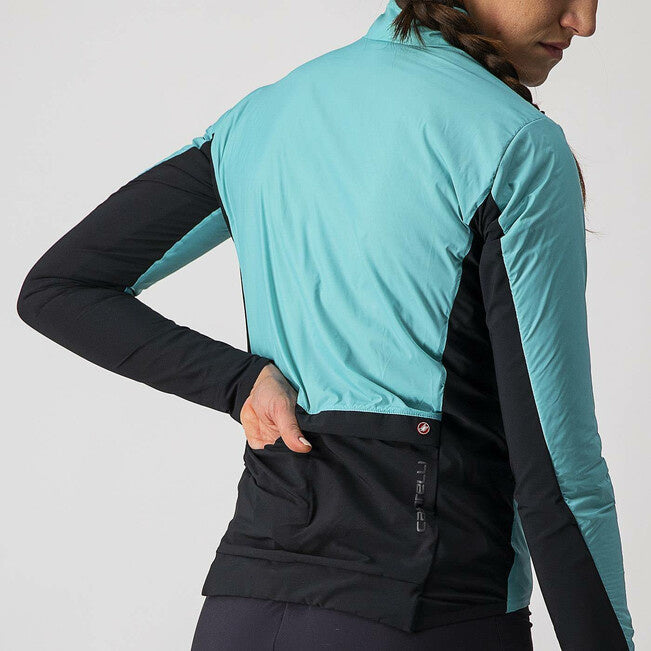 castelli unlimited puffy jacket for woment turquoise