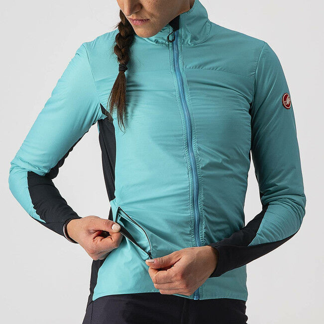 castelli unlimited puffy jacket for woment turquoise