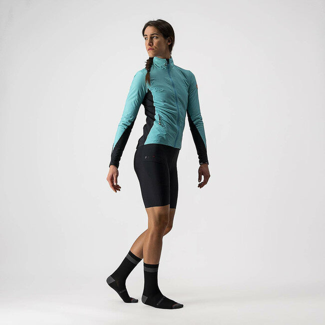 castelli unlimited puffy jacket for woment turquoise