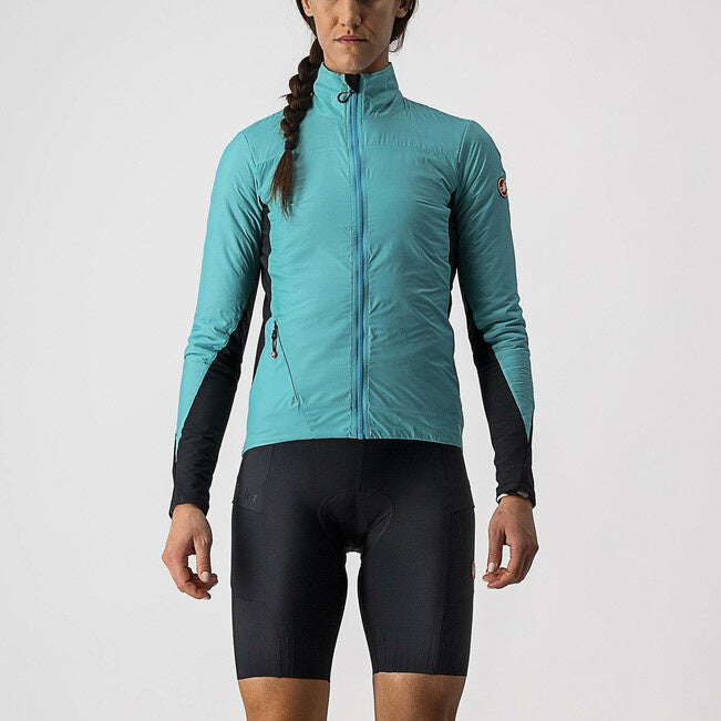 castelli unlimited puffy jacket for woment turquoise