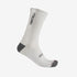 White castelli cycling sock made with soft merino wool