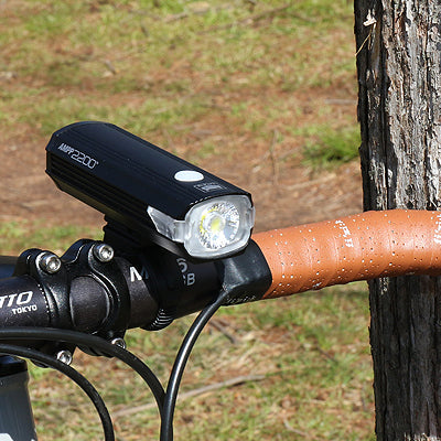 Cateye Amp2220 Front Bike Light on handlebars
