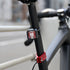 cateye nano 60, small square rear bike light, black cube bike light, light on bike back view