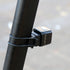 cateye nano 60, small square rear bike light, black cube bike light, close up of bike light strap