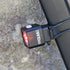 cateye nano 60, small square rear bike light, black cube bike light, close up of light 