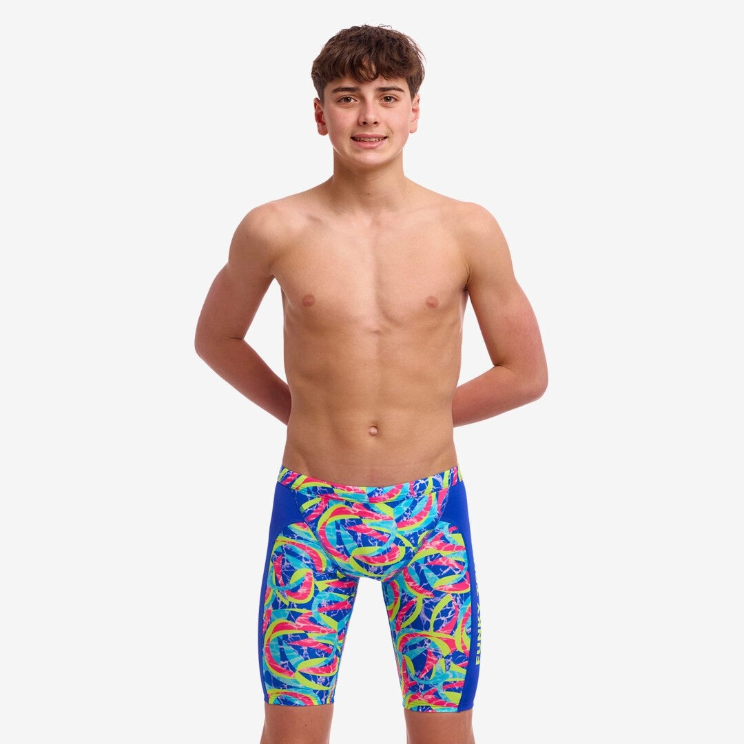 swim jammers waist 28 for boys, funky trunks