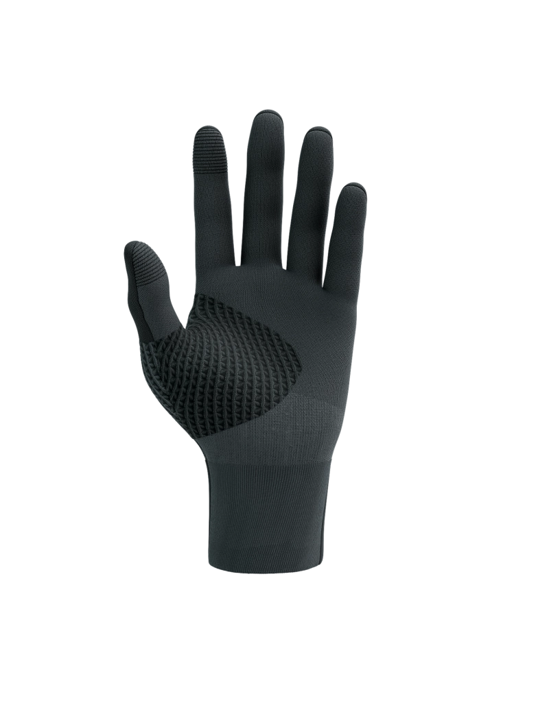compressport 3D thermo glove, insulating warm running glove, black colour, palm of hand with weave detailing