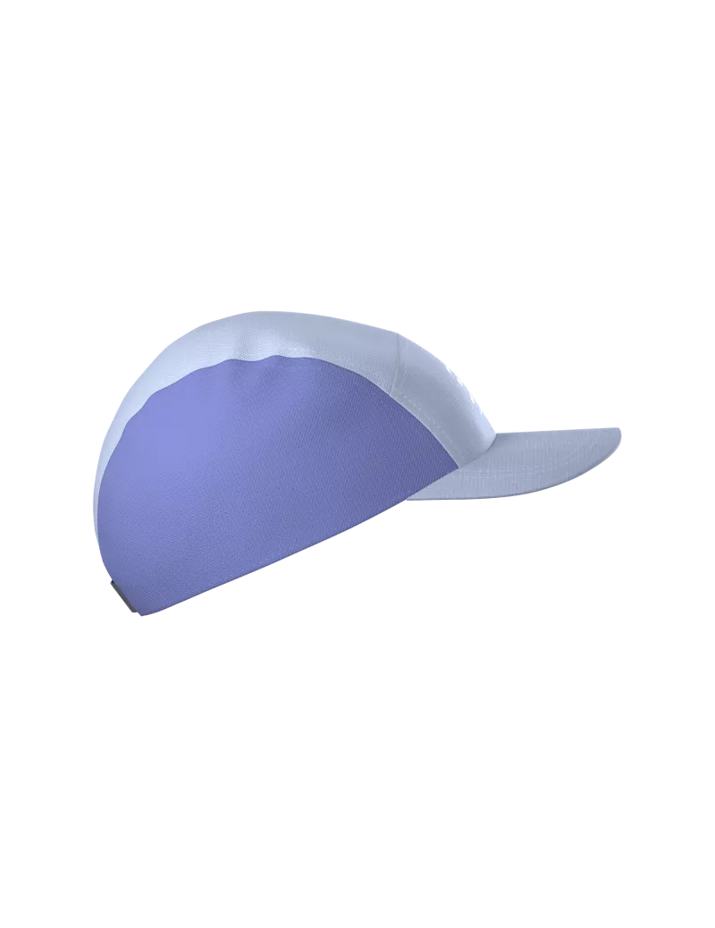 Compressport 5 Panel Light Cap, super lightweight and breathable hat for road running and racing, lavender purple colour, side angle profile of hat