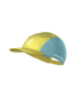Compressport 5 Panel Light Cap, super lightweight and breathable hat for road running and racing, yellow and blue colour, front of hat