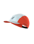 Compressport 5 Panel Light Cap, super lightweight and breathable hat for road running and racing, red and white colour, front of hat