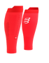 compressport calf sleeve, compression sleeve for running, red colour, pair of compressport calf sleeves side and back