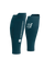 compressport calf sleeve, compression sleeve for running, dark blue green colour with white logo, pair of compressport calf sleeves side and back
