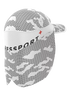 compressport ice cap sun shape, woman wearing white running hat with neck protection from behind