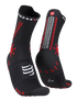 compressport pro racing trail socks, crew length compression trail running sock, red black colour