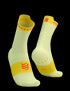 compressport pro racing socks v40 run high elf yellow fluo red front and back
