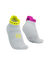 Compressport Pro Racing socks v4, low cut running socks, white with pink and yellow