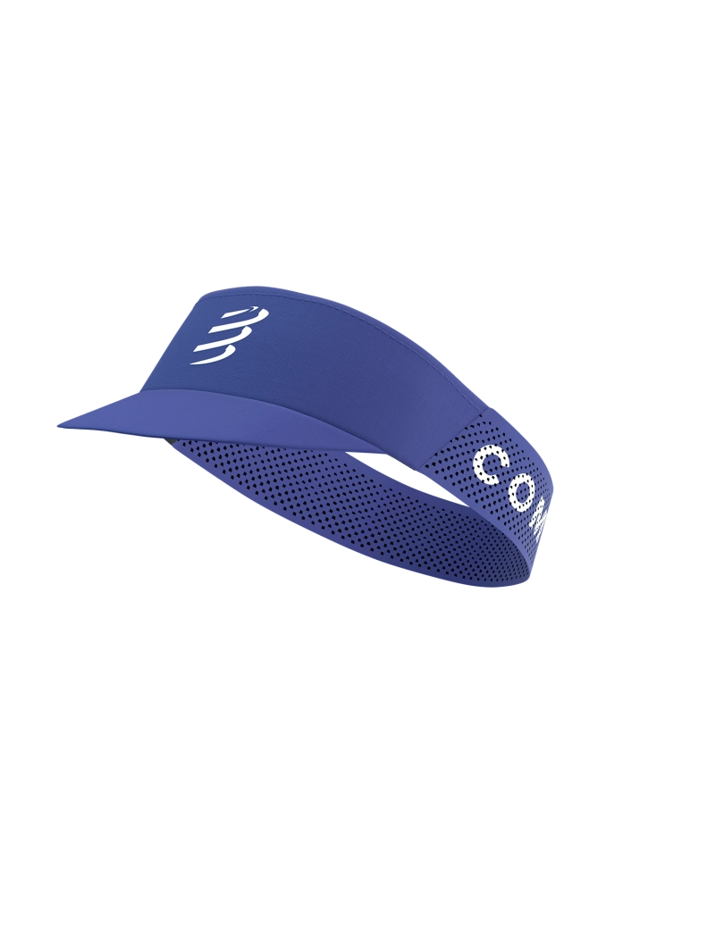 picture of compressport pro racing visor in the purple colour side on view