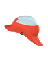 compressport stayfresh ice bob hat, red and light blue running bucket hat with ventilation and sun protection, side of hat