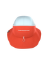 compressport stayfresh ice bob hat, red and light blue running bucket hat with ventilation and sun protection, back of hat